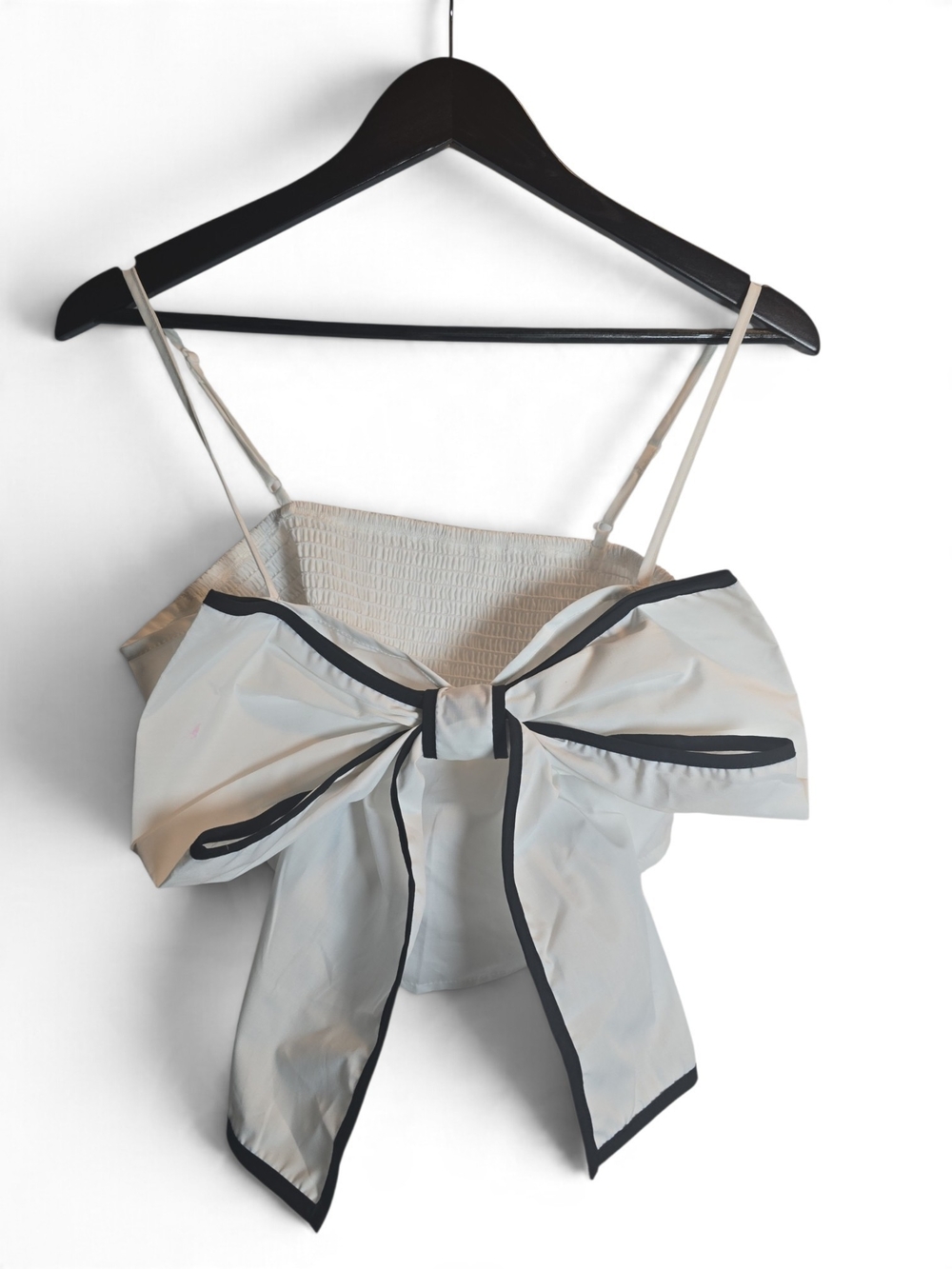 Women’s Cream Bow-Front Spaghetti Strap Top